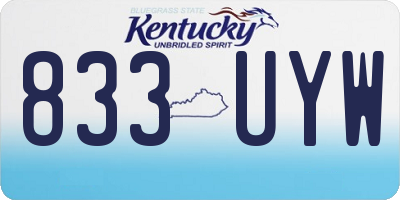 KY license plate 833UYW