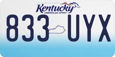 KY license plate 833UYX