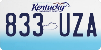 KY license plate 833UZA