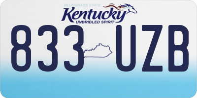 KY license plate 833UZB