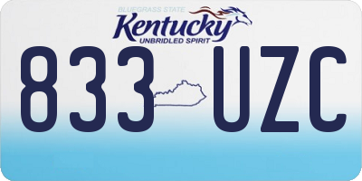 KY license plate 833UZC