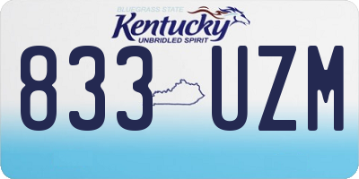 KY license plate 833UZM