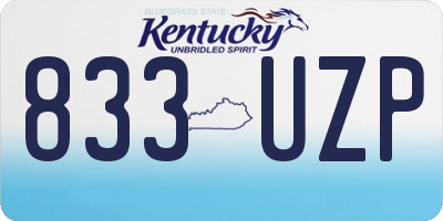 KY license plate 833UZP