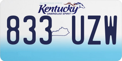 KY license plate 833UZW