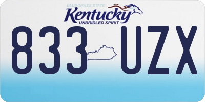 KY license plate 833UZX