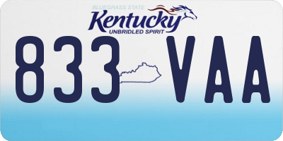 KY license plate 833VAA