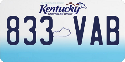 KY license plate 833VAB