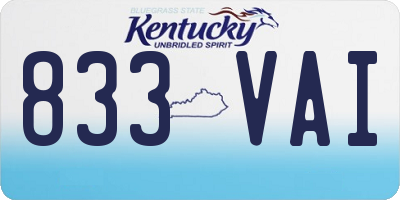KY license plate 833VAI