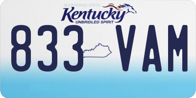 KY license plate 833VAM