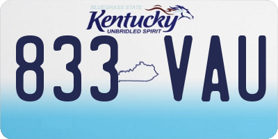 KY license plate 833VAU