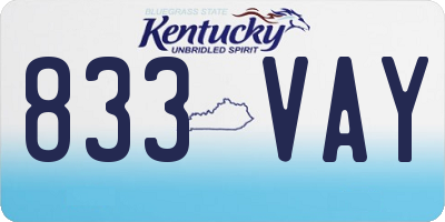 KY license plate 833VAY
