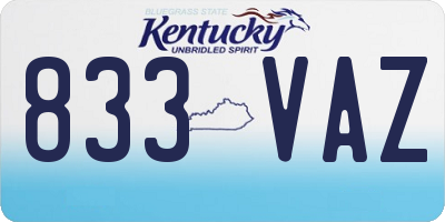 KY license plate 833VAZ