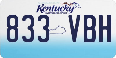 KY license plate 833VBH