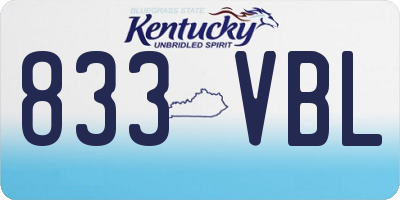 KY license plate 833VBL