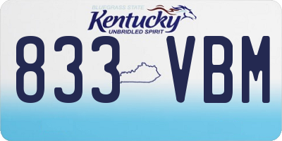 KY license plate 833VBM