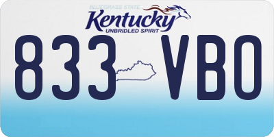 KY license plate 833VBO