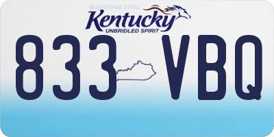 KY license plate 833VBQ