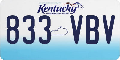 KY license plate 833VBV
