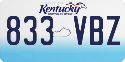 KY license plate 833VBZ