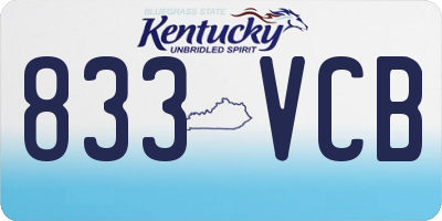 KY license plate 833VCB