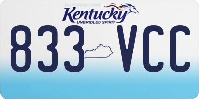 KY license plate 833VCC