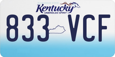 KY license plate 833VCF