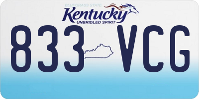 KY license plate 833VCG