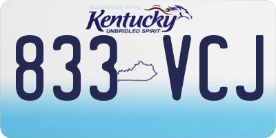 KY license plate 833VCJ
