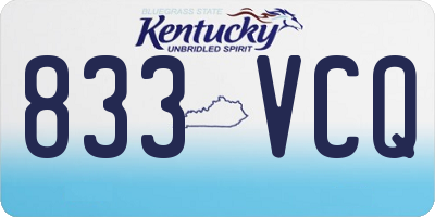 KY license plate 833VCQ