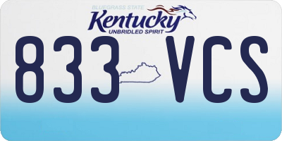KY license plate 833VCS