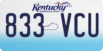 KY license plate 833VCU