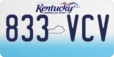 KY license plate 833VCV