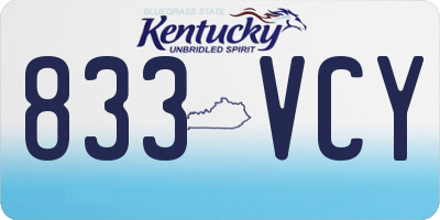 KY license plate 833VCY