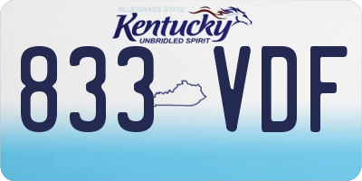 KY license plate 833VDF