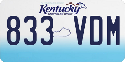 KY license plate 833VDM