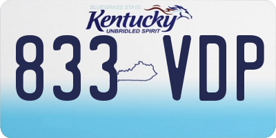 KY license plate 833VDP