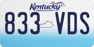 KY license plate 833VDS
