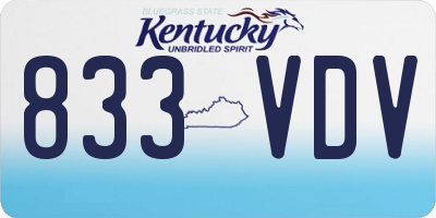 KY license plate 833VDV