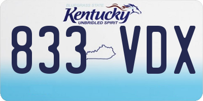 KY license plate 833VDX