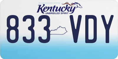 KY license plate 833VDY