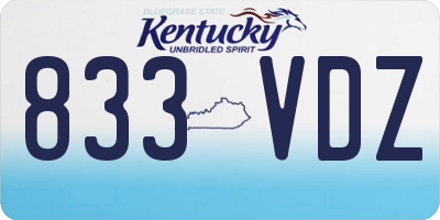 KY license plate 833VDZ