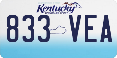 KY license plate 833VEA