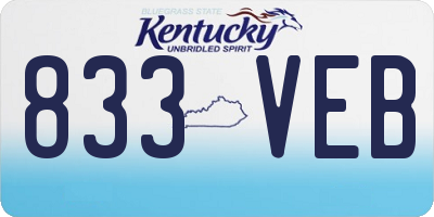 KY license plate 833VEB