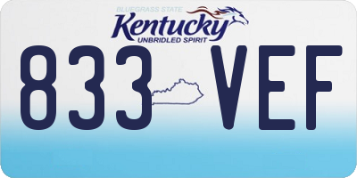 KY license plate 833VEF