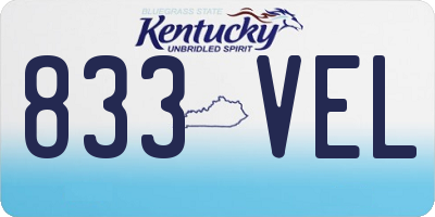 KY license plate 833VEL