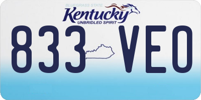 KY license plate 833VEO