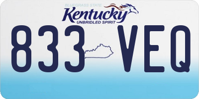 KY license plate 833VEQ