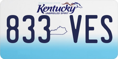 KY license plate 833VES