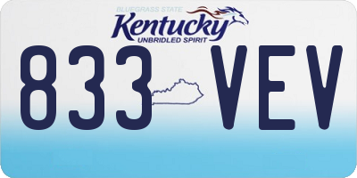 KY license plate 833VEV