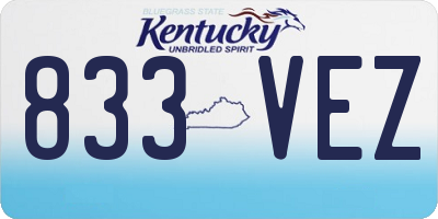 KY license plate 833VEZ